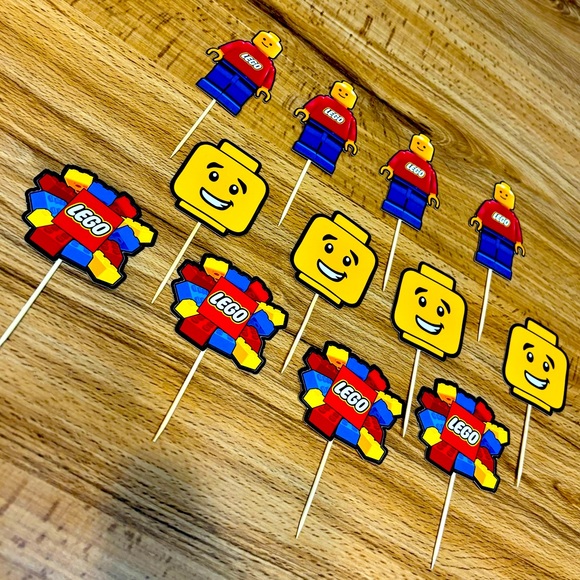 Other - COPY - Building block bricks cupcake toppers lot of 12